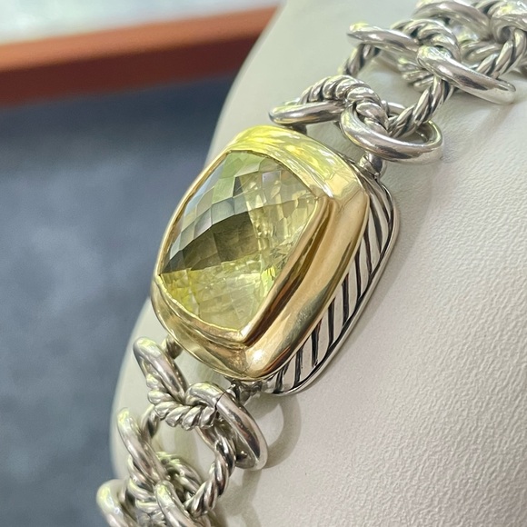 David Yurman Albion Chainmail Bracelet with Lemon Citrine 7" - Picture 5 of 10